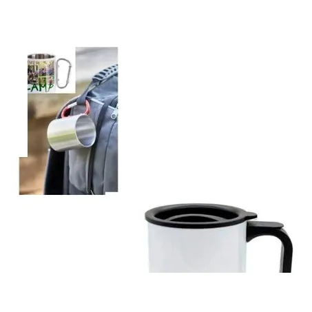 Metal sublimation mug with carabiner handle Sk36
