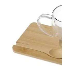 Double-walled cup with bamboo spoon 140