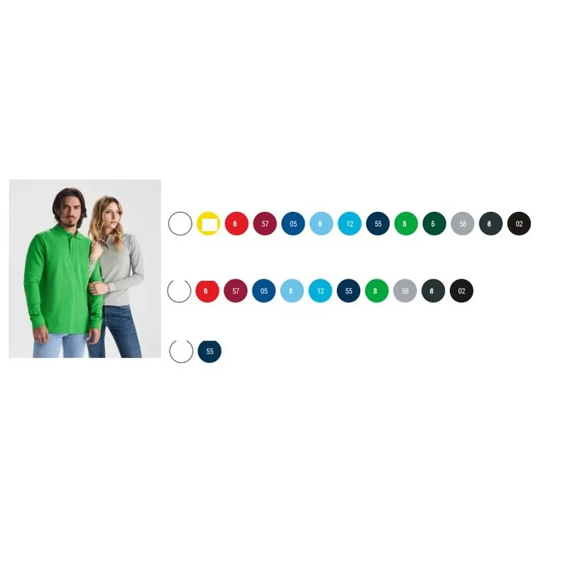 Cotton long-sleeve piqué polo shirt rel35